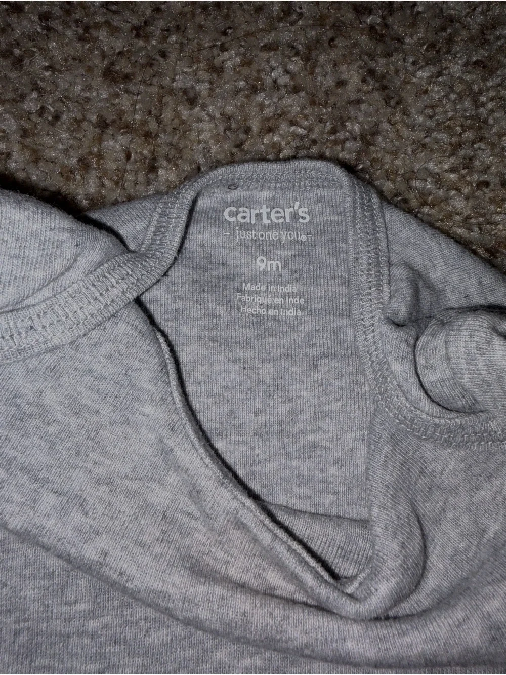 Carter's Heather Gray Short-Sleeve Baby Bodysuit